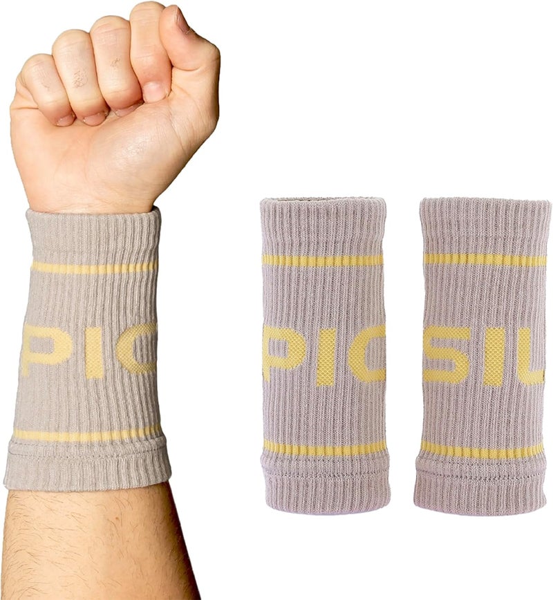 PICSIL - Cotton Sports Wristbands | Absorbent and Breathable | Ideal for Gym, Cross Training, Running and Tennis | Use with Grips | Unisex Design | - Image 1